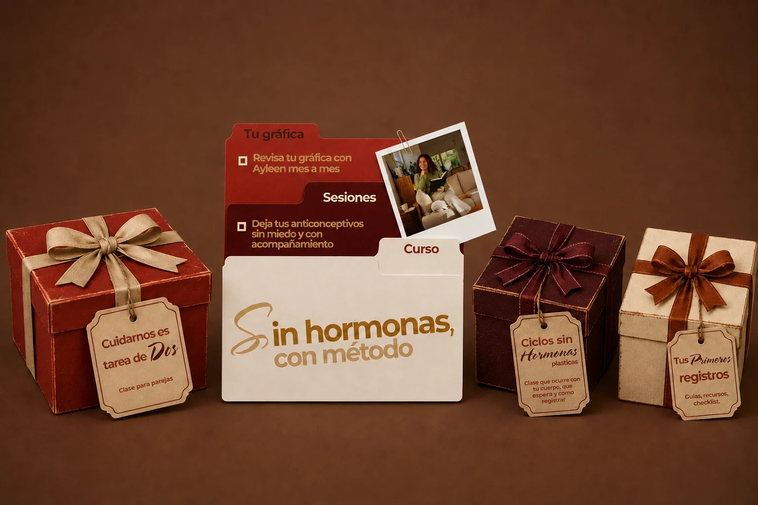 Programa Sin hormonas, con método acompañado por sus tres bonos: clase para parejas, primeros ciclos y primeros registros